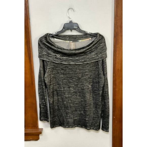 ANTHROPOLOGIE Dolan Black White Striped Cowl Neck Long Sleeve Top Size X-Large - Picture 6 of 9